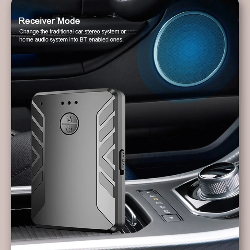 T19 Bluetooth 5 0 Transmitter Receiver Wireless o Adapter 3 5mm AUX Hands Free with Mic for TV Headphones Speaker