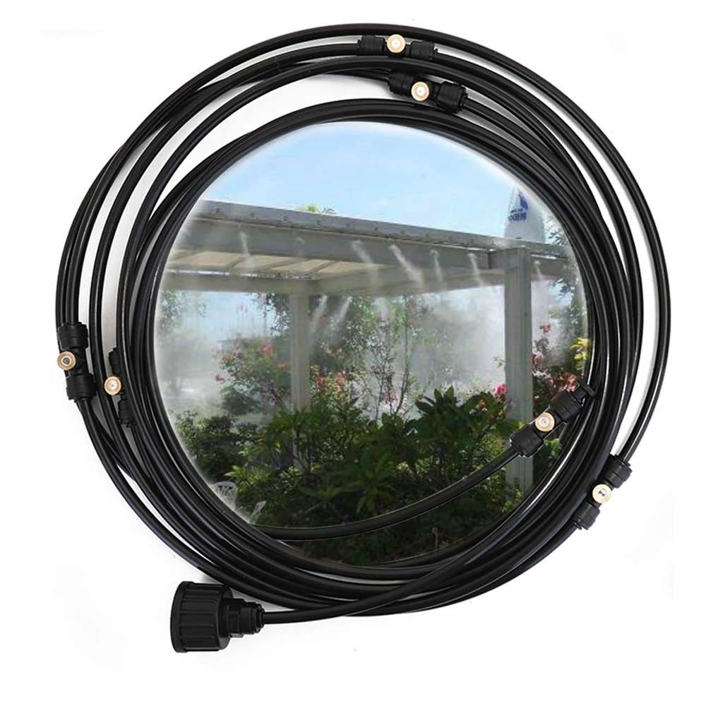 

Outdoor Mister Line 9M/12M/15M/18M Misting Cooling System Kit System for Greenhouse Garden Patio Waterring Irrigation