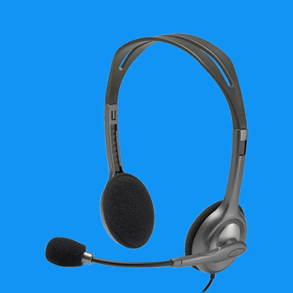 H111 Office Stereo Headset With Microphone 3 5mm Wired Noise Cancelling Headphone Mic Gaming Headset