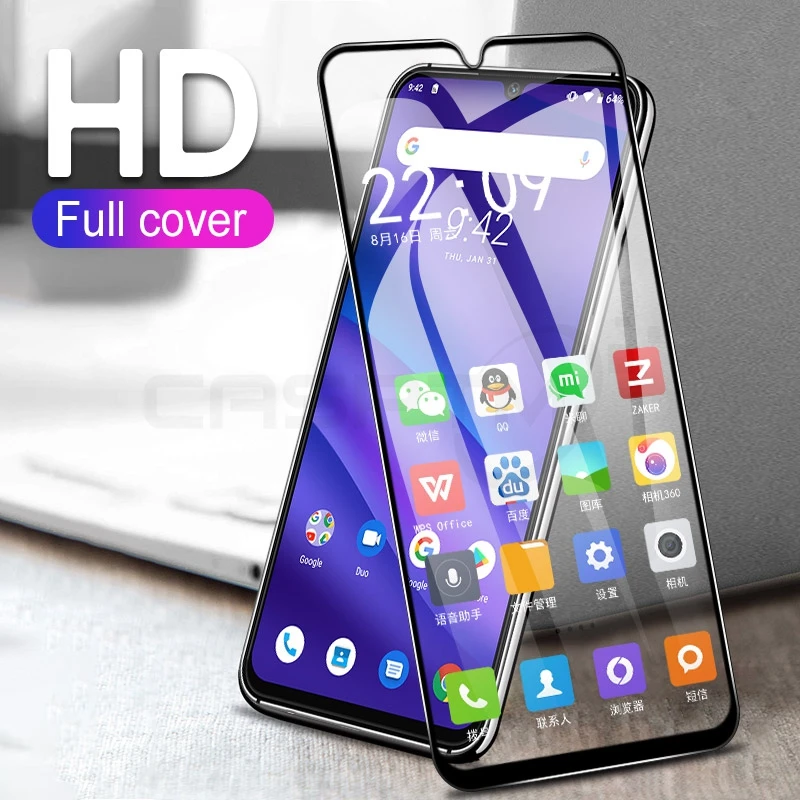 Полное покрытие закаленная пленка для Umidigi A5 Pro Защитная экрана черная Передняя F1