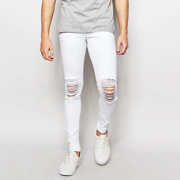 Compra Pantalones Vaqueros Masculinos Hombres Rompe Blanco Elástico  Destruido Destruido Destruido Pantalones Denim Pantalones Pantalones Casual  Slim Lápiz Streetwear Para Adolescente 40 Barato | Entrega Rápida Y Calidad  | Es.Dhgate