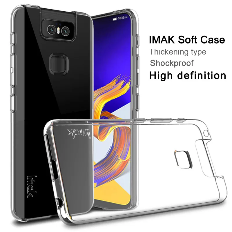 

IMAK Soft TPU Clear Cases For Asus Zenfone6 Zenfone 6 ZS630KL Case Transparent Phone Shell silicone Back Cover Full Protection