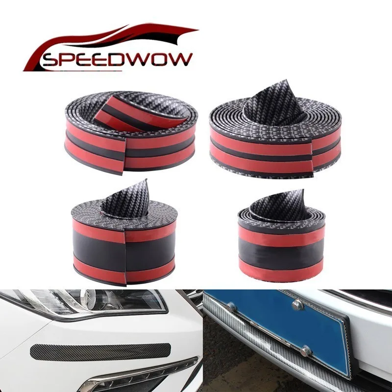 SPEEDWOW 5D углеродное волокно резиновый универсальный Передний Задний бампер губа