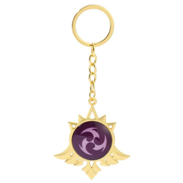 Game Genshin Impact Keychain Eyes of God keychains Luminous Metal Keychains Genshin God Eyes Fashion Lanyard Cosplay Pendant