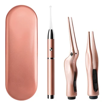 

3Pcs Kids Adults Earpick Ear Wax Removal Tool Nose Cleaning Tweezers Set With LED Light Ear Spoon Digger Ear Wax Tweezers
