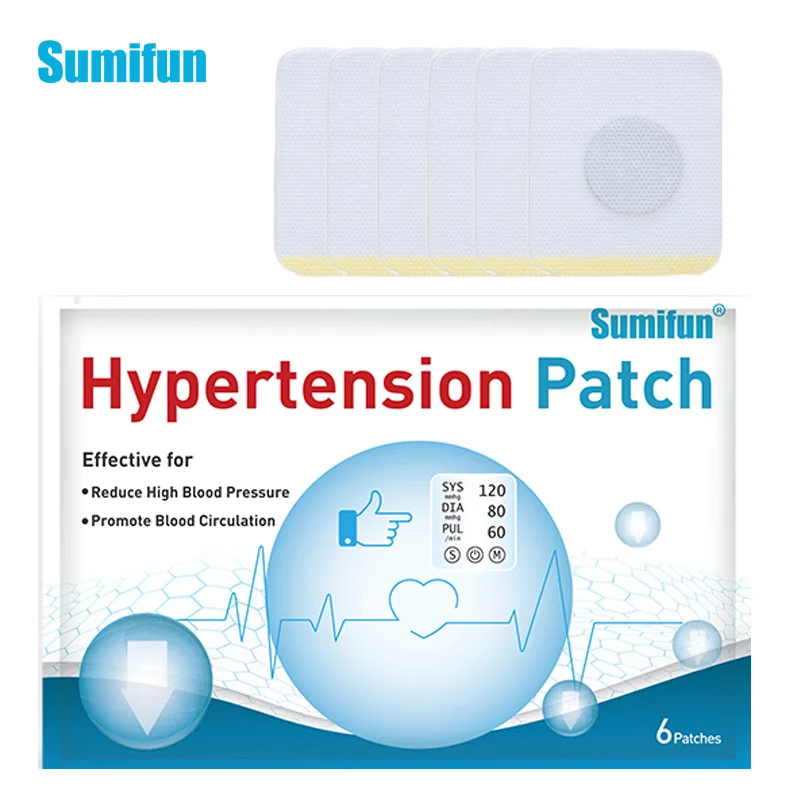 6pcs/bag Promote Blood Circulation Medical Plaster Herbal Hypertension Patch lower Pressure Stickers Health Care K05601 | Красота и