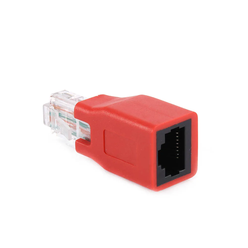 RJ45 Male to Female Ethernet LAN Network Adapter Crossover Connector Red