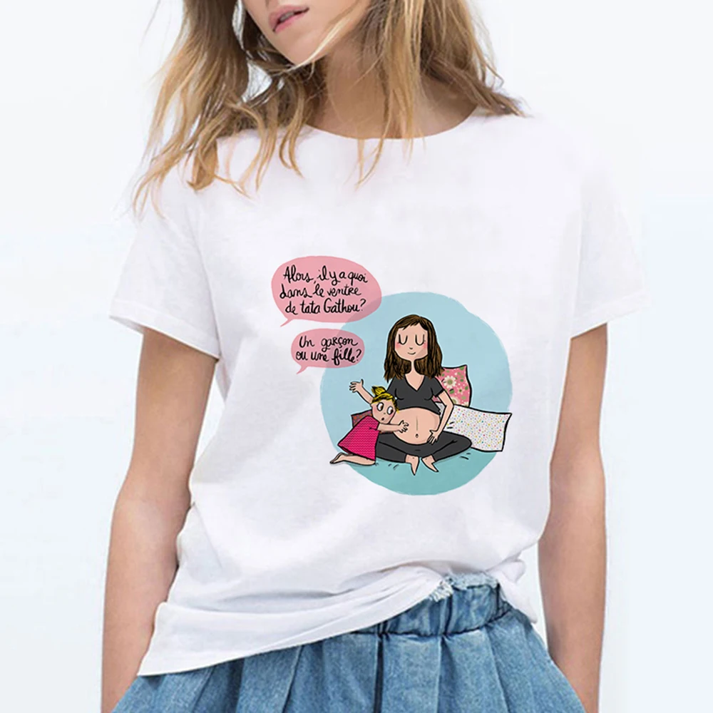 Футболка для беременных с буквенным принтом симпатичная комическая уличная Ulzzang