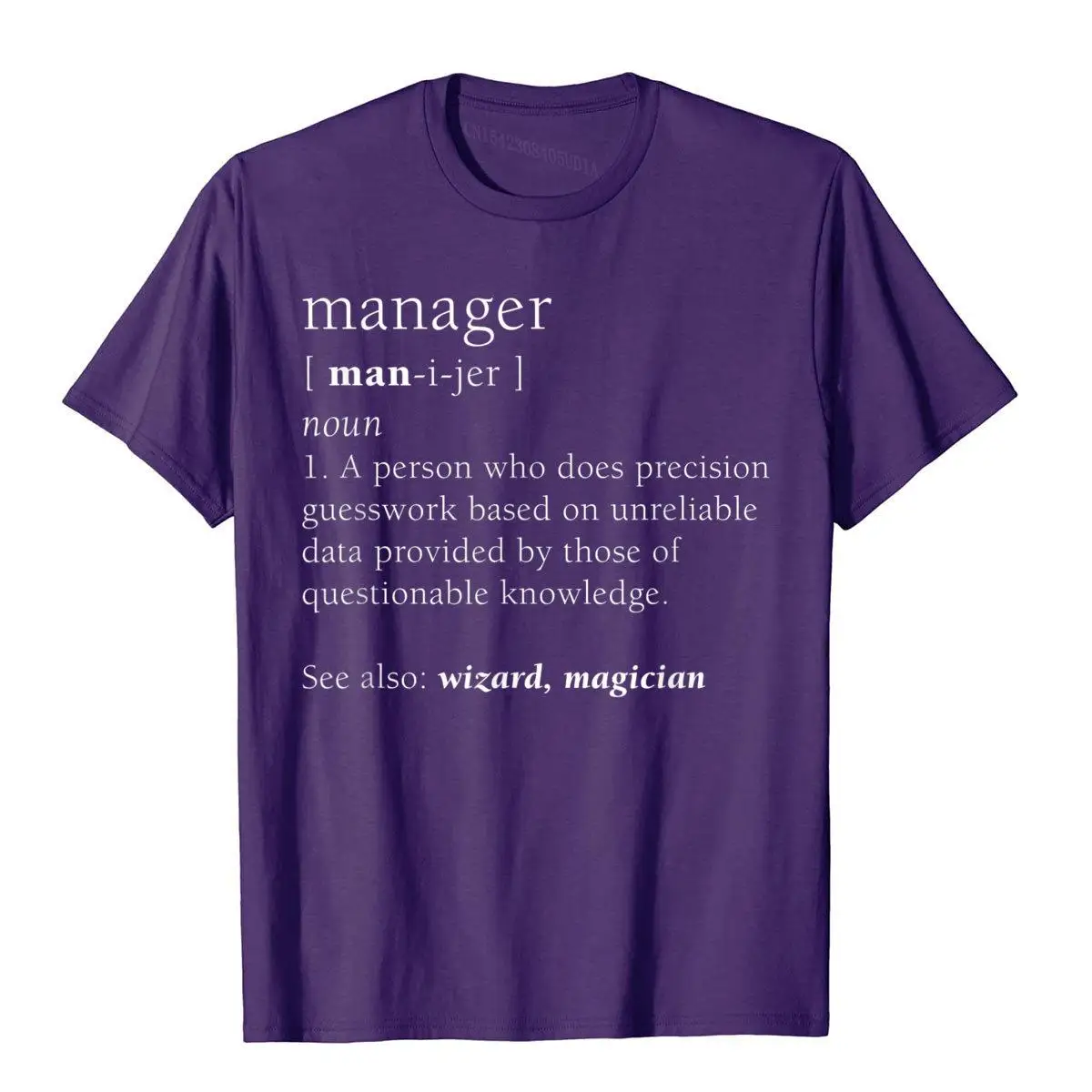 Manager Definition Funny Cute Business Promotion Gift T-Shirt__B14496purple