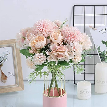 

Artificial Bouquet Silk Hydrangea Peony Bride Mariage Wedding Garden Decoration Home Decor Hydrangea Fake Flower 7 Heads Flower