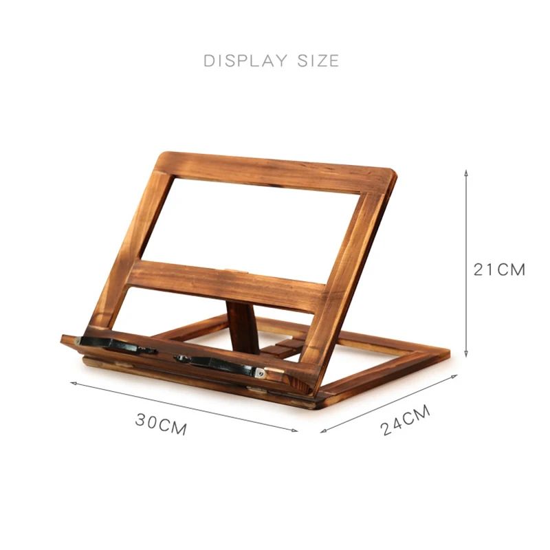 Foldable Recipe Book Stand,Wooden Frame Reading Bookshelf,Tablet Pc Support Stand