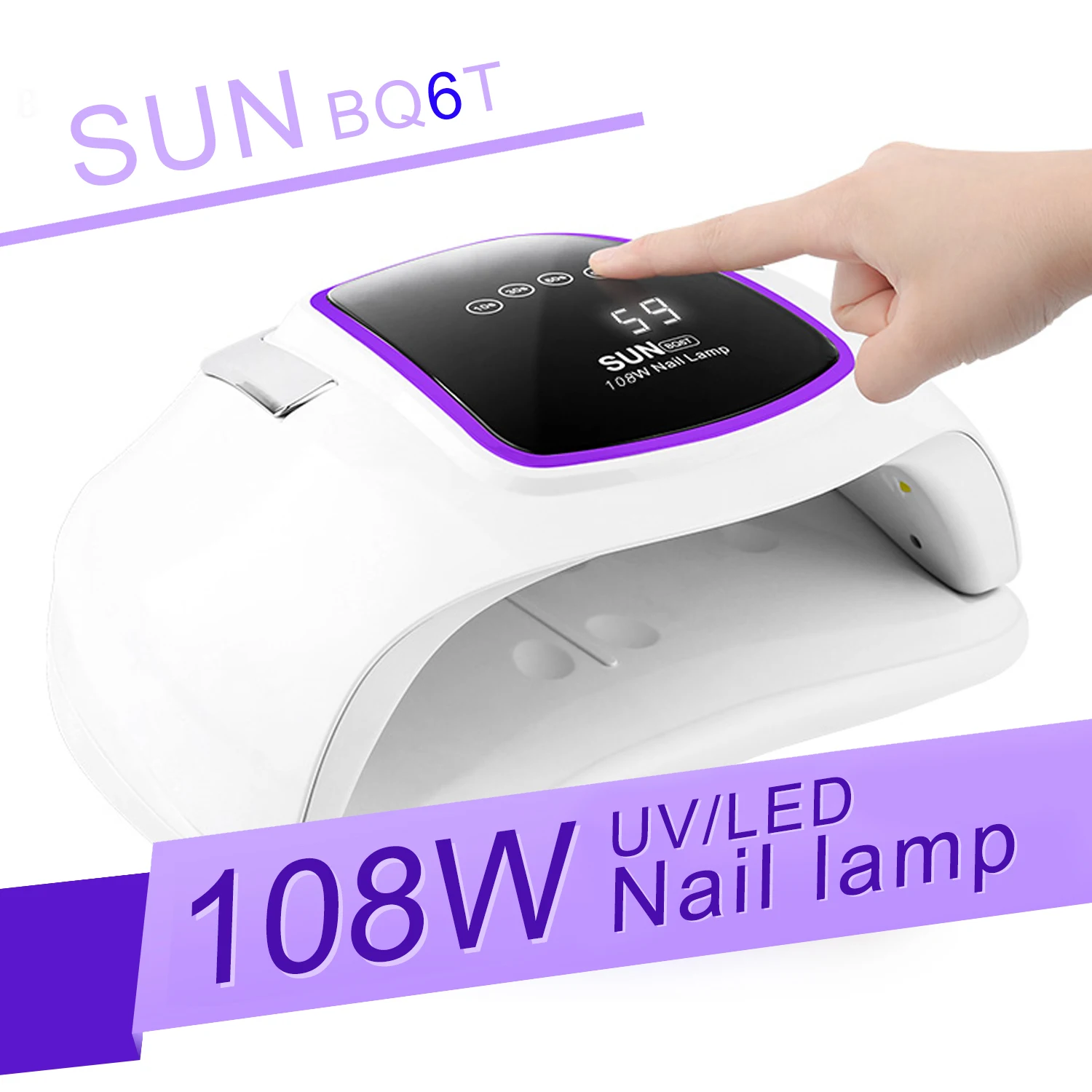 SUN BQ6T Светодиодный УФ светильник для сушки ногтей 108 ВТ двухручная лампа Гель лак