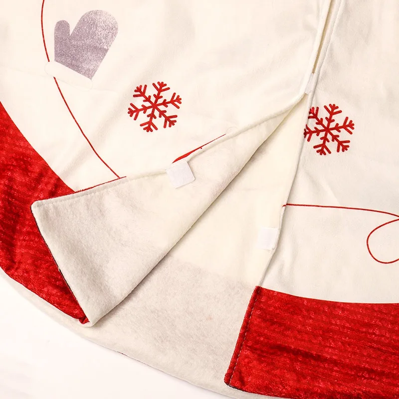 Non-Woven Red Christmas Tree Skirt Aprons Elk Santa And Snowflack Decoration For Home Xmas Tree Skirt New Year Decor