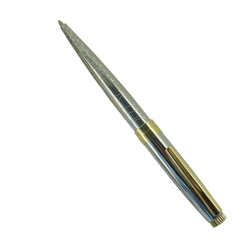 

ACMECN Silver Ball Pen 1.0mm Writing Point Plating Silver finish Gold Accent Twist Mechanical Metal Brass Ball Pens