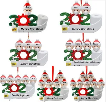 

Hot 200pcs/lot 2020 Quarantine Christmas tree Decoration Gift Personalized Hanging Ornament Pandemic -Social Distancing