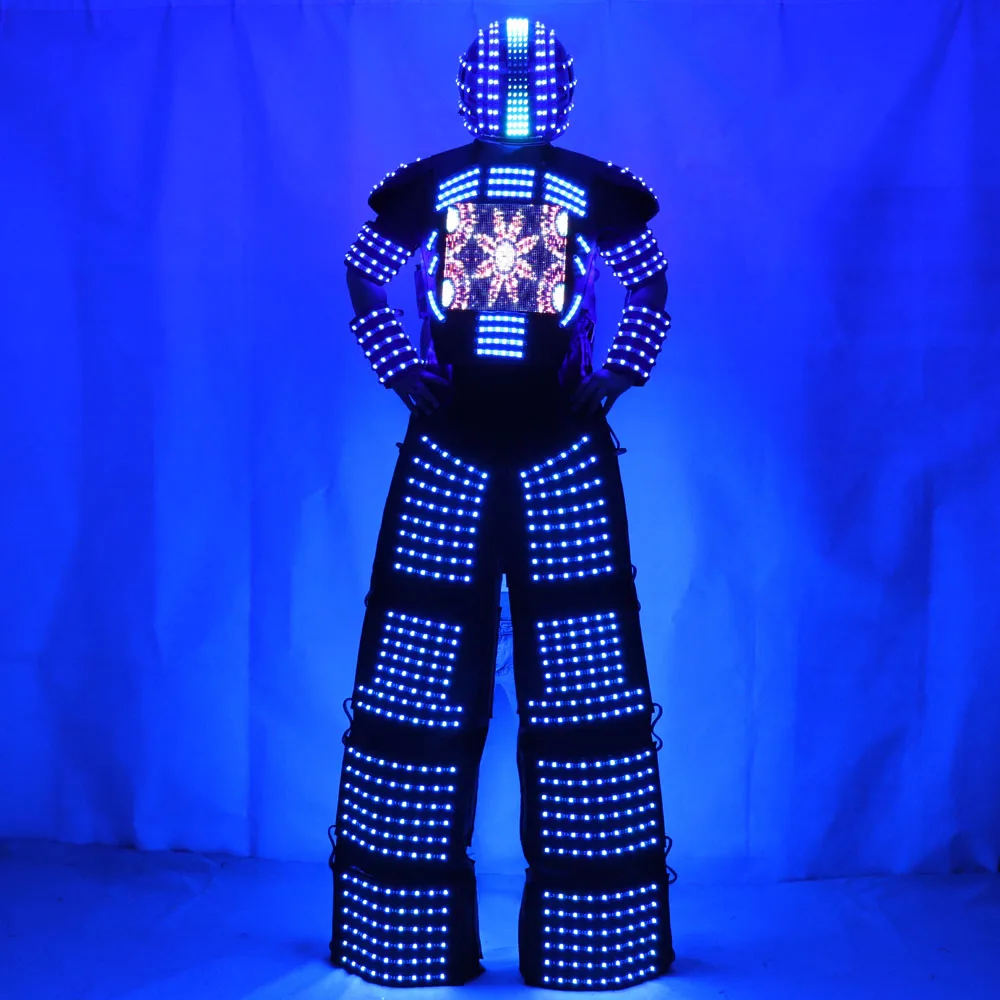 Traje de Робот СВЕТОДИОДНЫЙ ходули Уокер светодиодный свет костюм робота Костюмы событие kryoman светодиодный disfraz de raискусственная(-ый робот