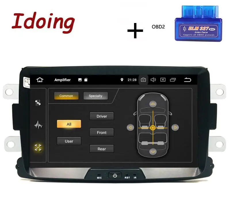 Standard with OBD Idoing " Автомобильный мультимедийный плеер Android 9 для Dacia/Sandero/Duster/Renault/Captur/Lada/Xray2/Logan2 DSP ips 1280*720 NO 2 din DVD - Цвет: Standard with OBD