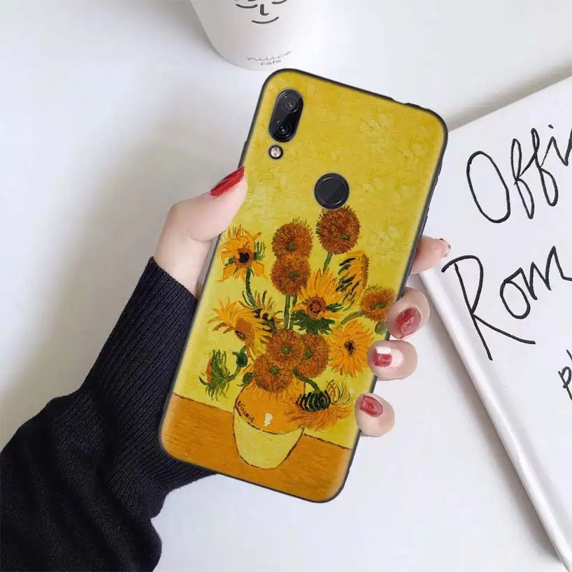 Чехол Ван Гога с подсолнухами Ромашка для Xiao mi Red mi Note 7 8 K20 7S 7A 6 6A Pro S2 5 mi Play 9T CC9 E A1 A2 Lite F1 мягкий чехол для телефона