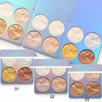 

4 Colors Shimmer Brighten Highlighter Baking Eyeshadow Palette Repair Facial Powder Contour Blush Make Up Cosmetics 1Pc T0308