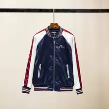 Evisu Осень Зима Высокое качество модные теплые дышащие мужские хлопковые куртки тренд мужские и женские пальто для пар Тренч