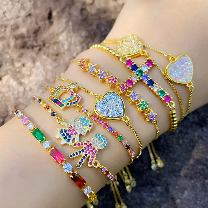

Funmode Hot Sale Charm Wedding Party Adjustable Bracelets For Women Cross Cute Boy Girl Bracelets Accessories Wholesale FB28