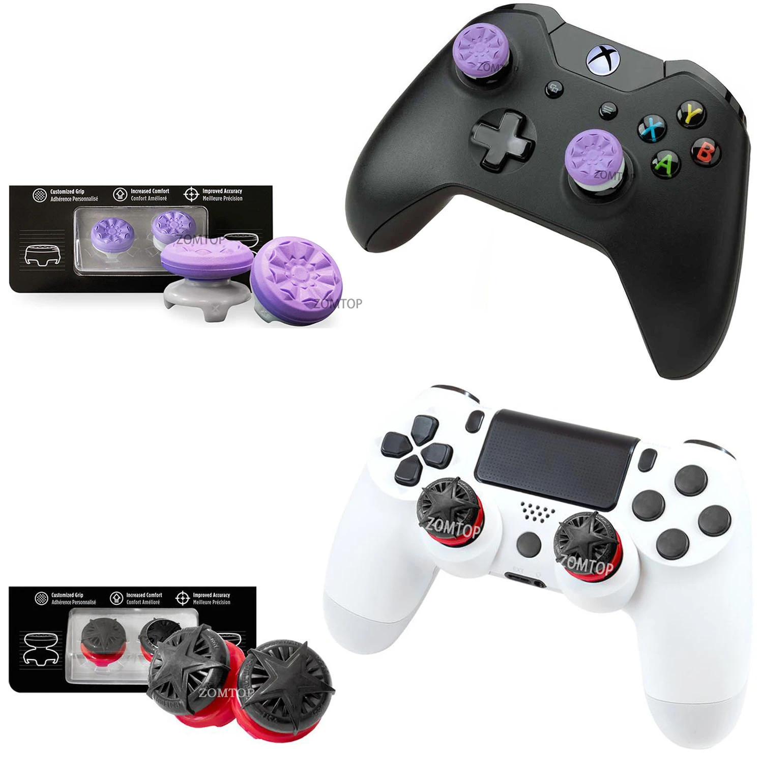 Playstation 4 Ps5 コントローラー用ハンドグリップエクステンダー Xbox Oneコントローラー用cqc Fpsサムスティック ジョイスティックキャップ アクセサリー Replacement Parts Accessories Aliexpress