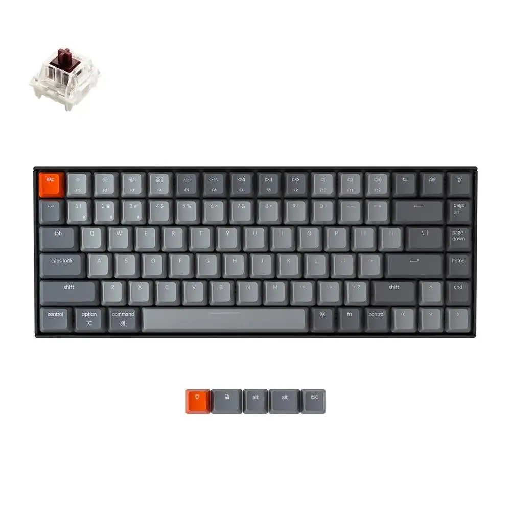 pc keypad Keychron K2 A V2 Bluetooth Mechanical Keyboard W/ Gateron Red Switch/White LED Backlit 84 Key Wireless Keyboard for Mac Windows mini computer keyboard Keyboards