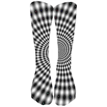 

KYKU Geometric Socks Women Psychedelic Socks Animal Vortex Sock 3d Black And White Stocking Printed Ladies socks Kawaii Happy