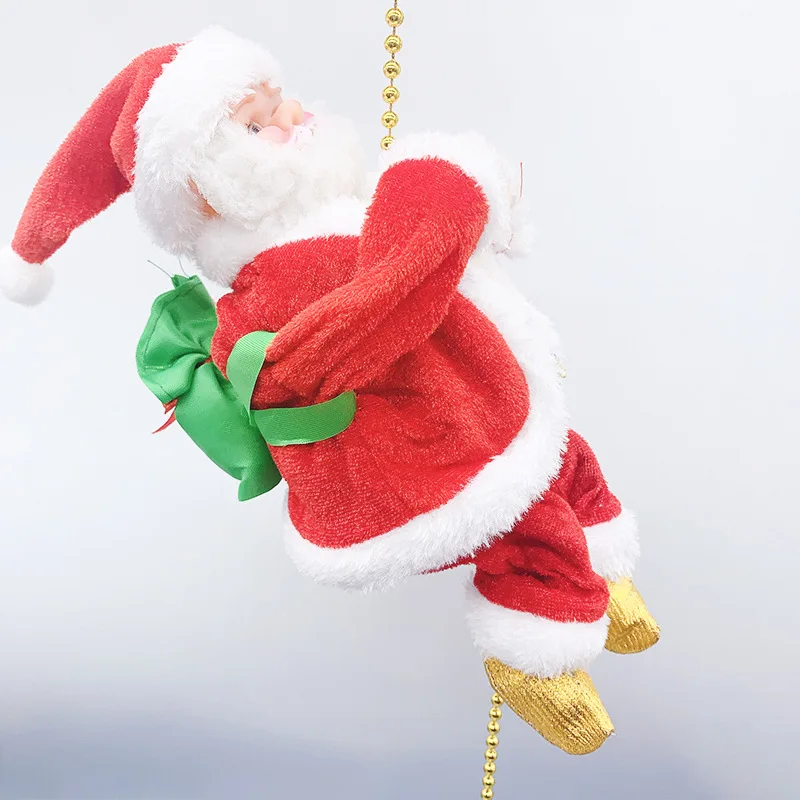 

Creative Climbing Beads Santa Claus Doll Toy Children Kids Birthday Christmas Gift Electric Plush Toys Funny Party Decoration