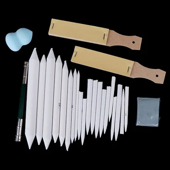 

25 pcs/set Blending Sharpen Erasable Paper Portable Charcoal Pastel Stump Smudge Stick Art Sketch Tool Pencil Set Sketch Tools
