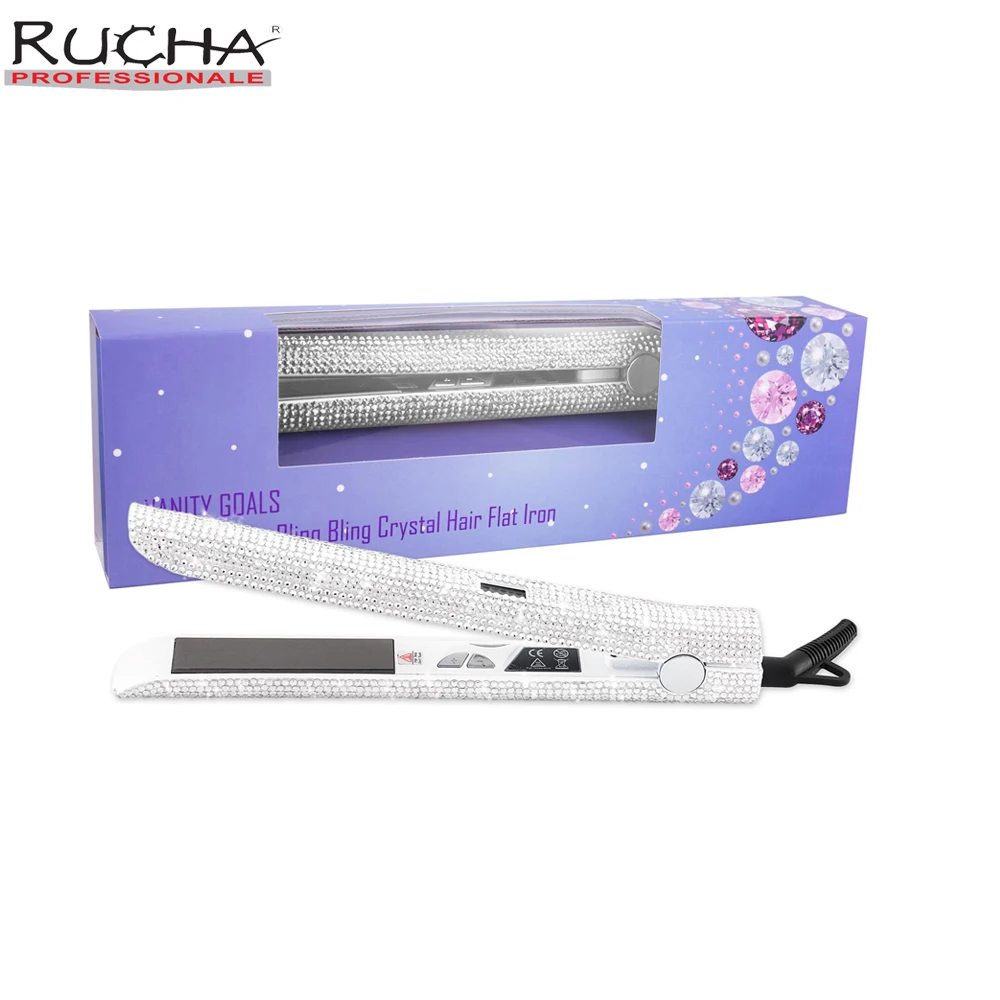 Супер шикарный ЖК дисплей RUCHA Gems титановая пластина выпрямитель для волос стразы