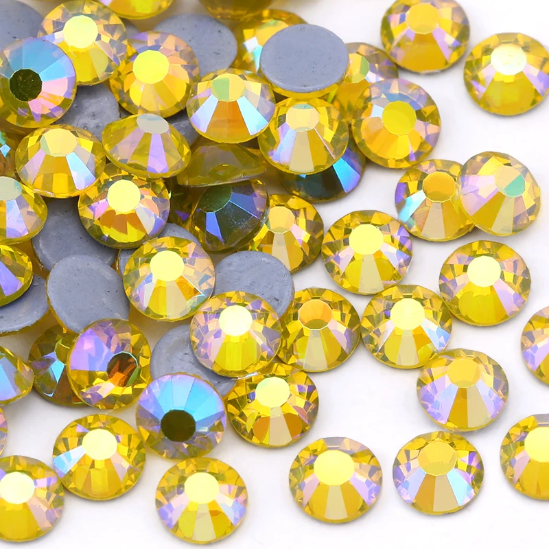 Glass Citrine Yellow Rhinestones SS12 SS16 SS20 