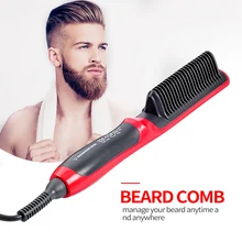 

Electric Straightening Men Beard Straightener Hair Beard Care Ceramic Curler Hot Comb Hair Straightening Brush For Men Home Use
