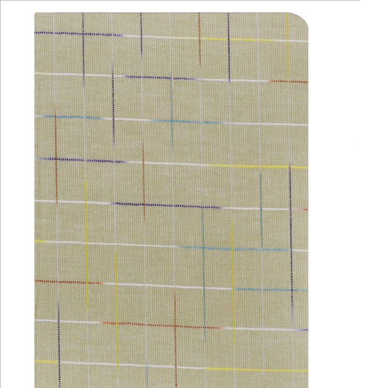 Yellow plaid A5 A6 Kawaii Цветы и дерево стихи и Удаленная ткань блокнот пустая горизонтальная линия блокнот руководство школьные принадлежности - Цвет: Yellow plaid