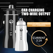 3.1A двойное USB Автомобильное зарядное устройство Быстрая зарядка 3,0 Универсальный мобильный телефон автомобильное зарядное устройство для Xiaomi samsung S8 iPhone 6 6s 7 8 Plus планшет