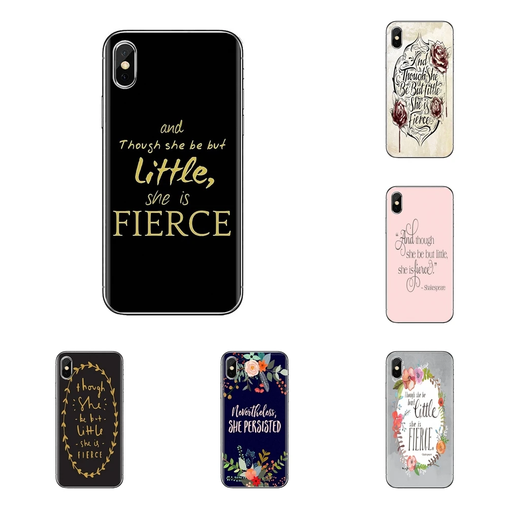 For Samsung Galaxy A3 A5 A7 A9 A8 Star A6 Plus 2018 2015 2016 2017 though she be but Little She Fierce Transparent Soft TPU Case |