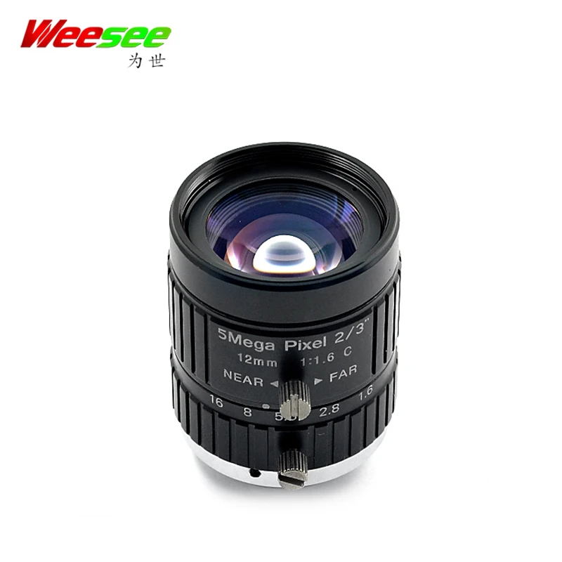 WS 12 мм 5MP 5 мегапиксельная HD CCTV объектив F1.6 апертура 2/3 ''формат изображения C