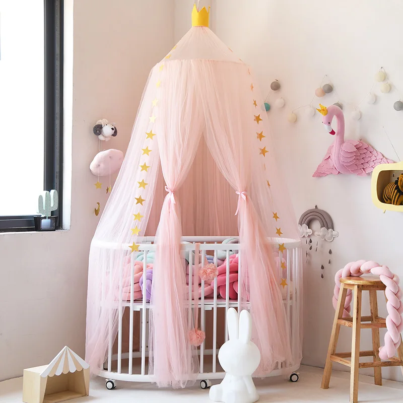 1 шт. круговой серый балдахин кровать балдахин детская комната украшение кровать палатка Moustiquaire принцесса дети девочки круглый москитная сетка