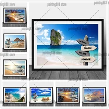 

Personalized Wall Art Prints Picture Names On Road Sign Beautiful Nature Scenery Canvas Painting Custom Poster Anniversary Gifts