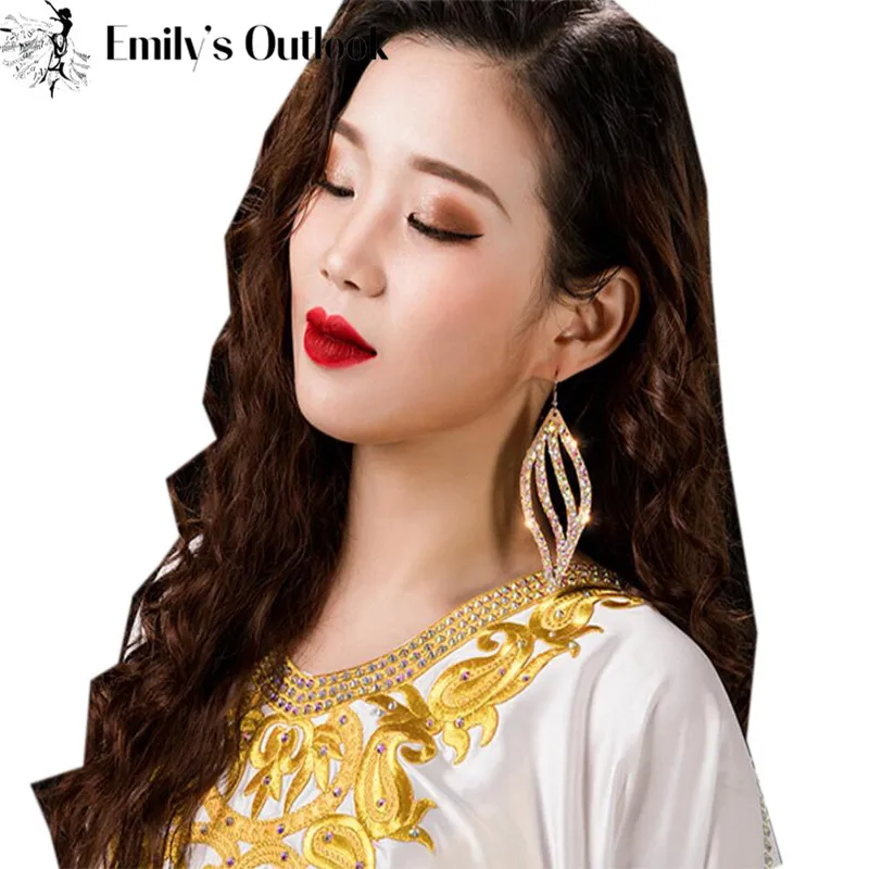 Lady's Belly Dance Jewelry Shine Rhinestone Earrrings Bing Bling Performance Costume Accessory Women Jewelery New Arrival |