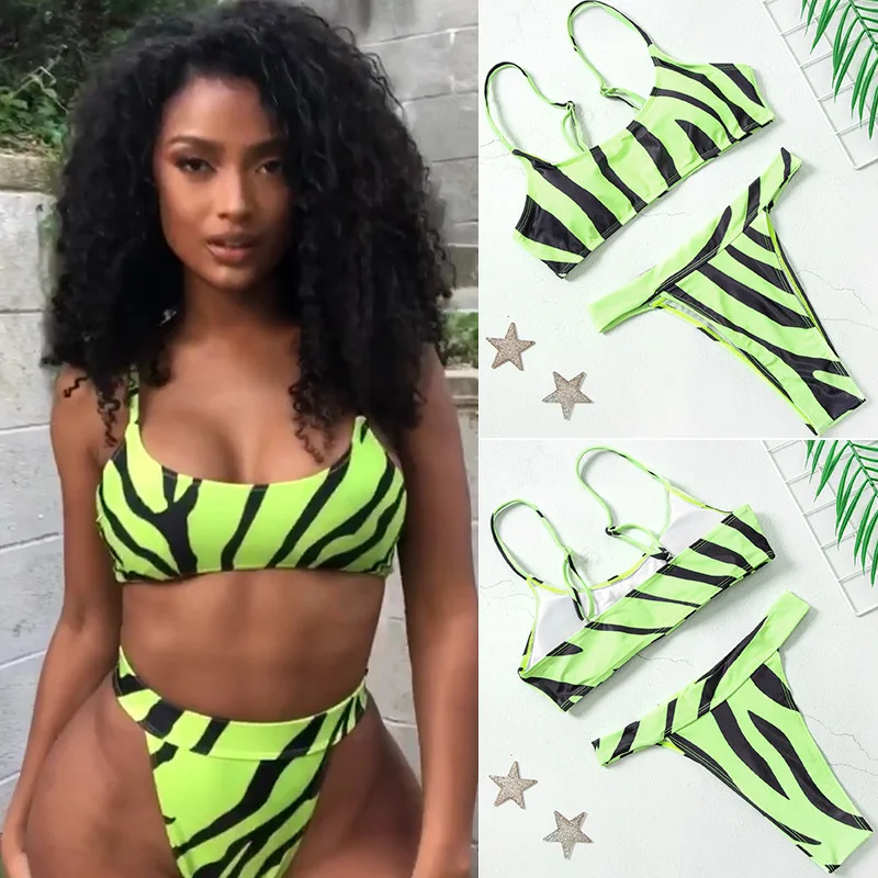 

2020 High Waist Bikini set Swimwear Women Summer Swimsuit Padded Bathing Suit Brazilian Beachwear C2