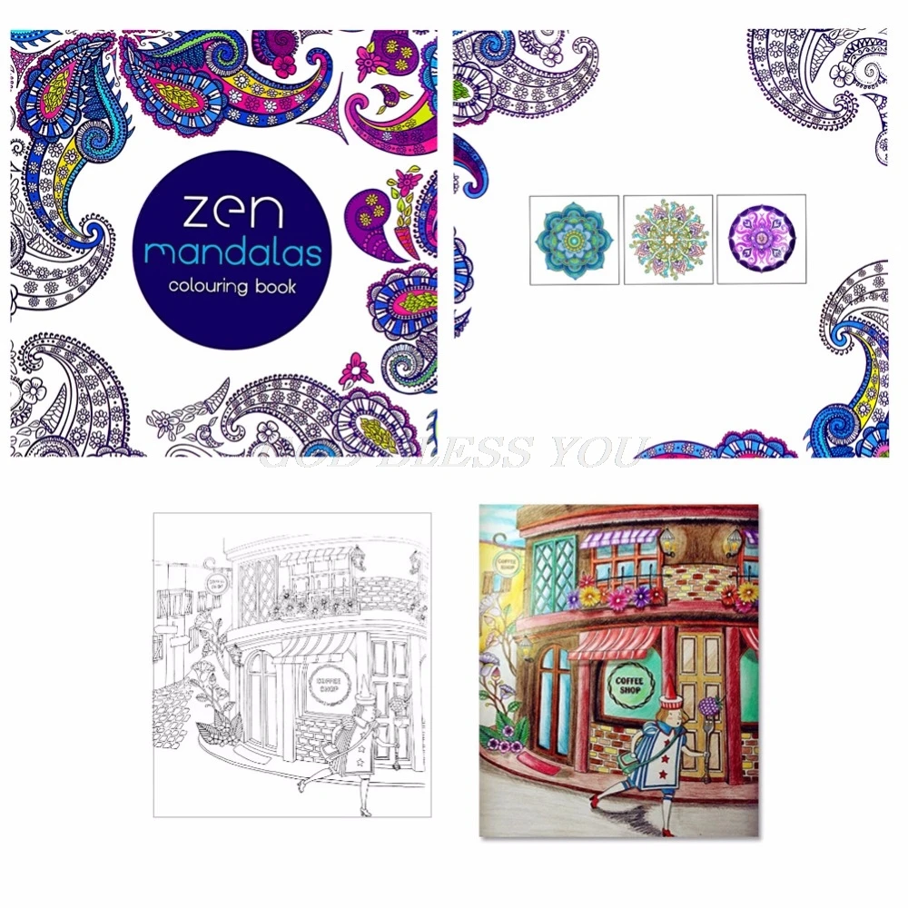 1 Uds. 12 páginas Flor de mandala libro para colorear para niños adultos aliviar el estrés mata tiempo Graffiti pintura libro de dibujo artístico