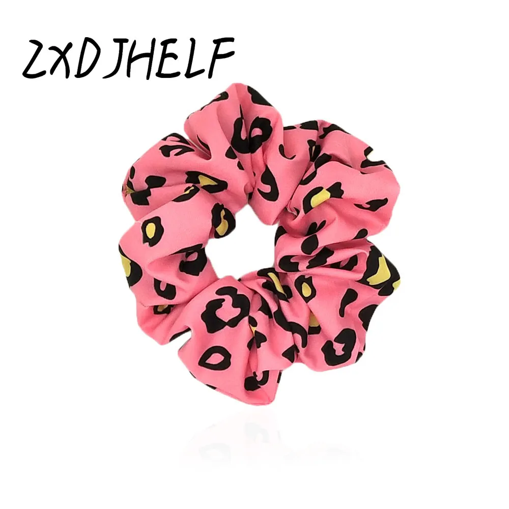 

ZXDJHELF Chiffon Hairbands Printed Ponytail Holders Leopard Scrunchies Elastic Hair Bands Soft Charming Women Accessories F511