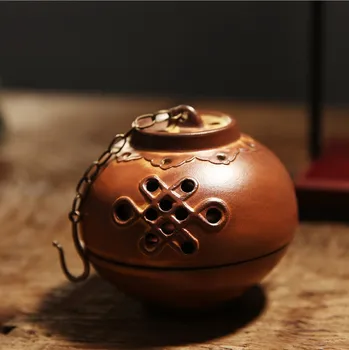

Ceramic Backflow Incense Burner Hanging Ball Chinese Style Sandalwood Incense Holder Hanging Hollow Kadzielnica Home Decor EB5XX