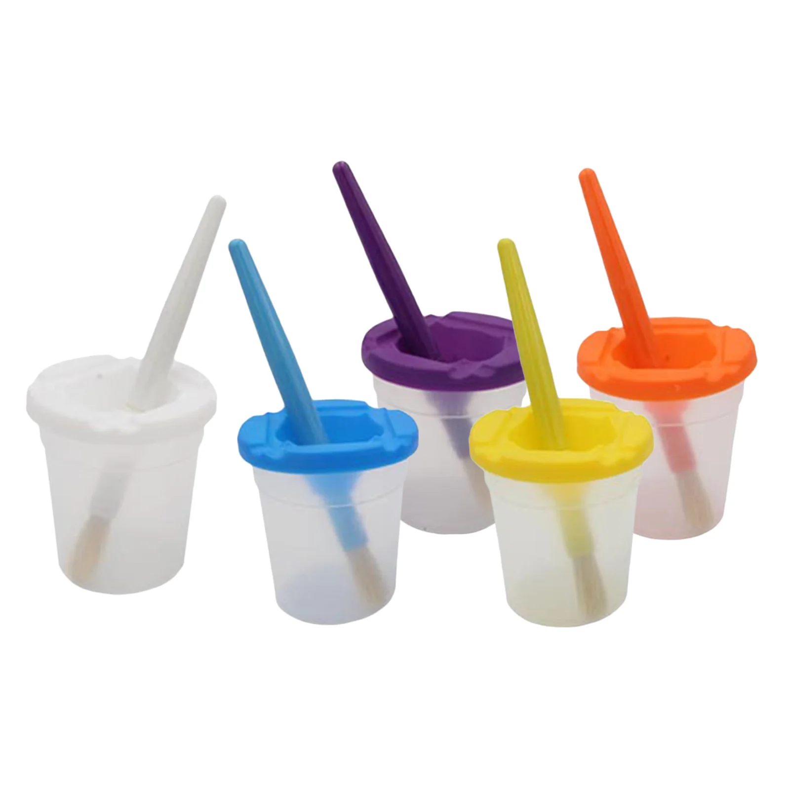 10 Pieces Childrens Paint Cups with Lids, Paint Cups Set, Paint Cups and  Brushes, anti Paint Cups for Toddlers - AliExpress