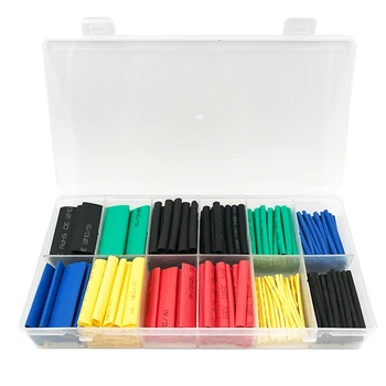 

280Pcs Set Multicolor Polyolefin Shrinking Assorted termoretractil Heat Shrink Tube Wire Cable Insulated Sleeving Tubing Set 2:1