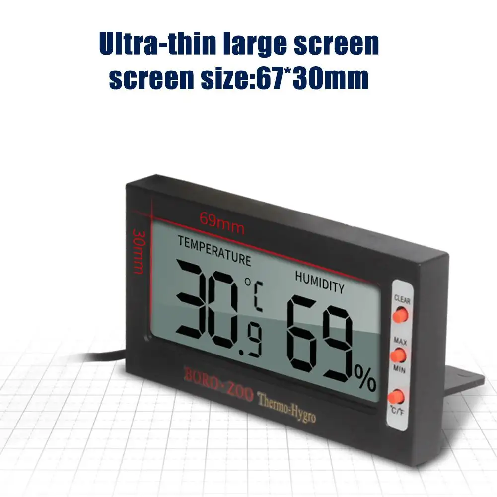 Рептилия электронный термометр гигрометр с присоской ящик для рептилий цилиндр инструменты измерения температуры и влажности