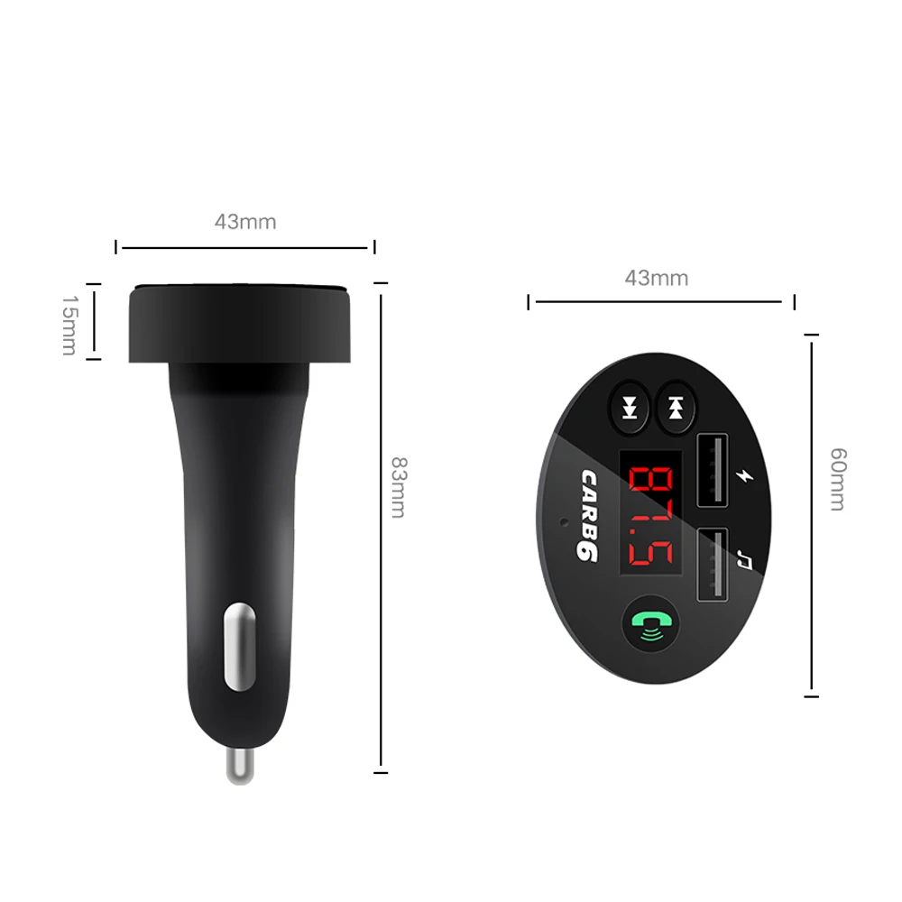 Двойной USB телефон зарядное устройство 12V~ 24V Автомобильный Bluetooth 5,0 MP3-плеер громкой связи автомобильный комплект fm-передатчик TF карта u-диск быстрый адаптер питания