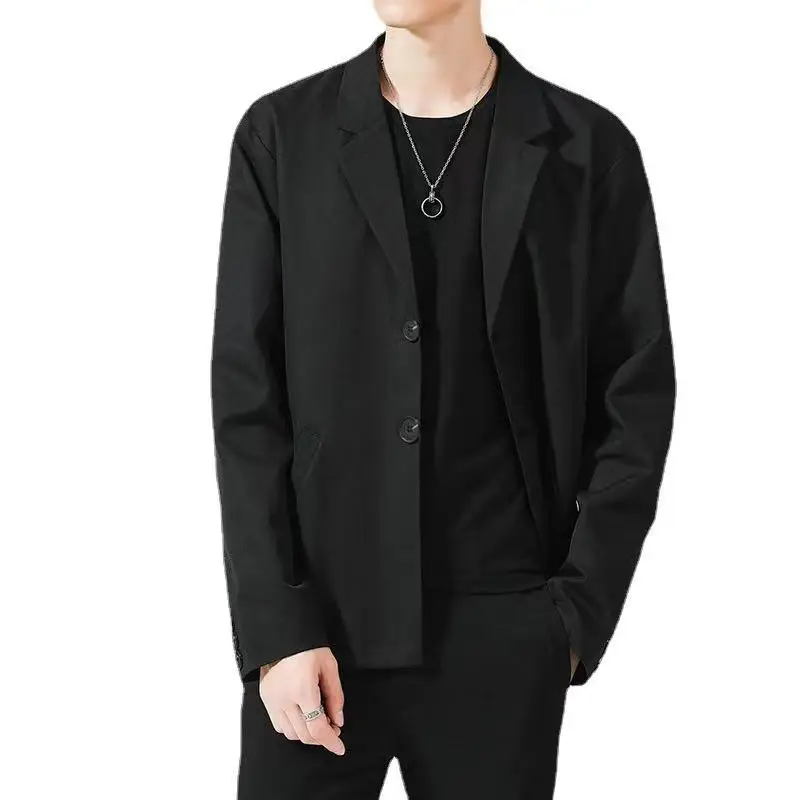 Jaqueta japonesa solta masculina, terno casual sólido