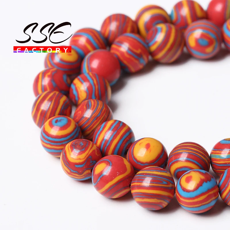 

Wholesale Colorful Malachite Beads Natural Stone Turquoises Round Loose beads 4 6 8 10 12mm 15'' For Jewelry Making DIY Bracelet
